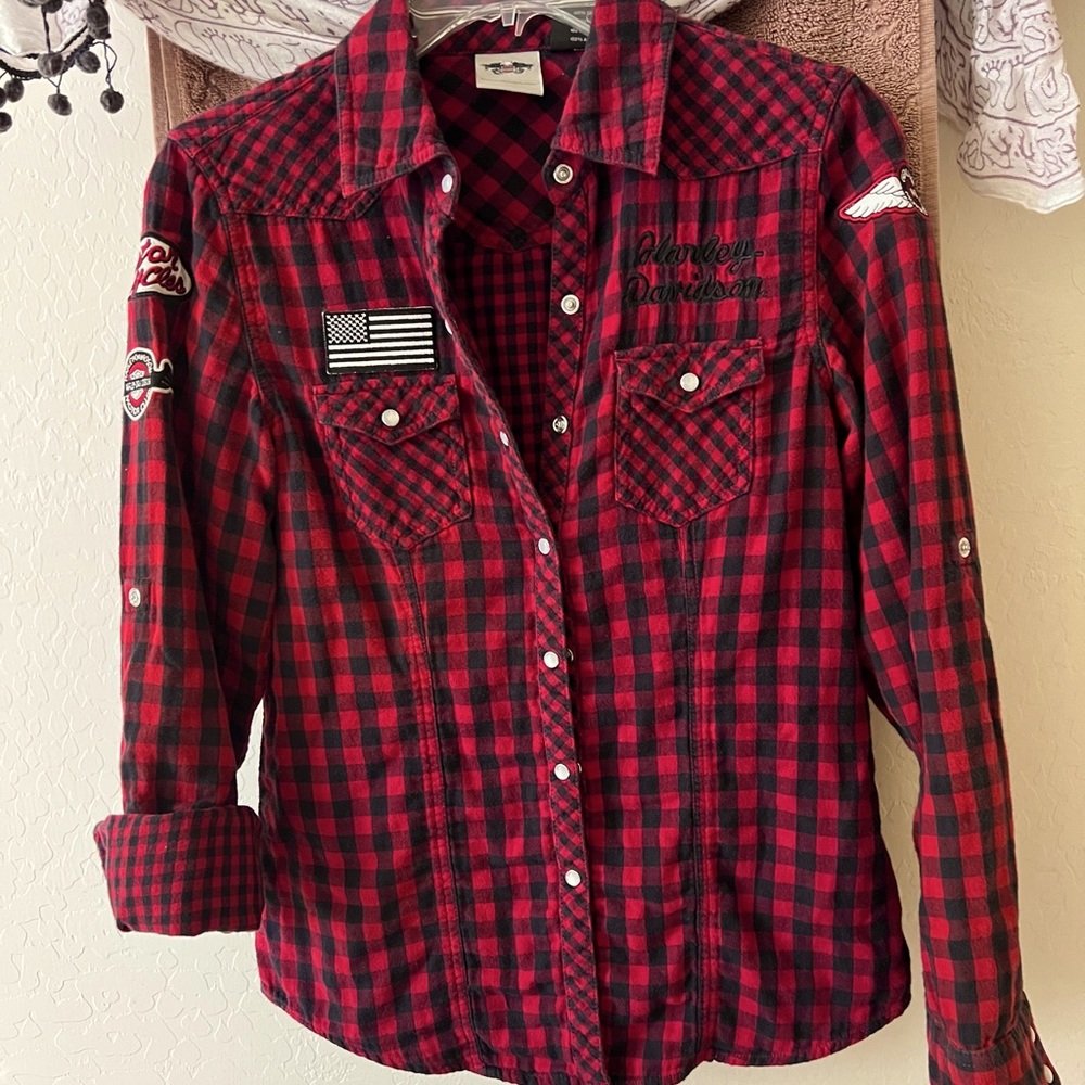 Harley-Davidson snap front flannel S